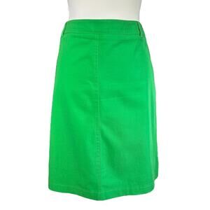 Adrienne Vittadini Classico Skirt Size 10 Kelly Green A Line Side Zip Back Slit